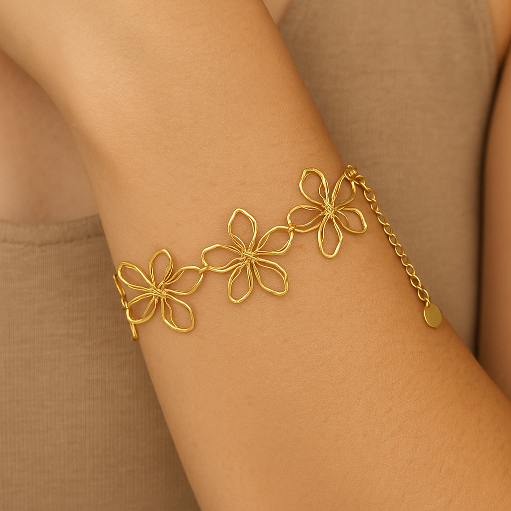 Pulsera Petals Baño de Oro - MINNI MOON-Lepetitemarie-Singularu-PDPAOLA-Luamarta