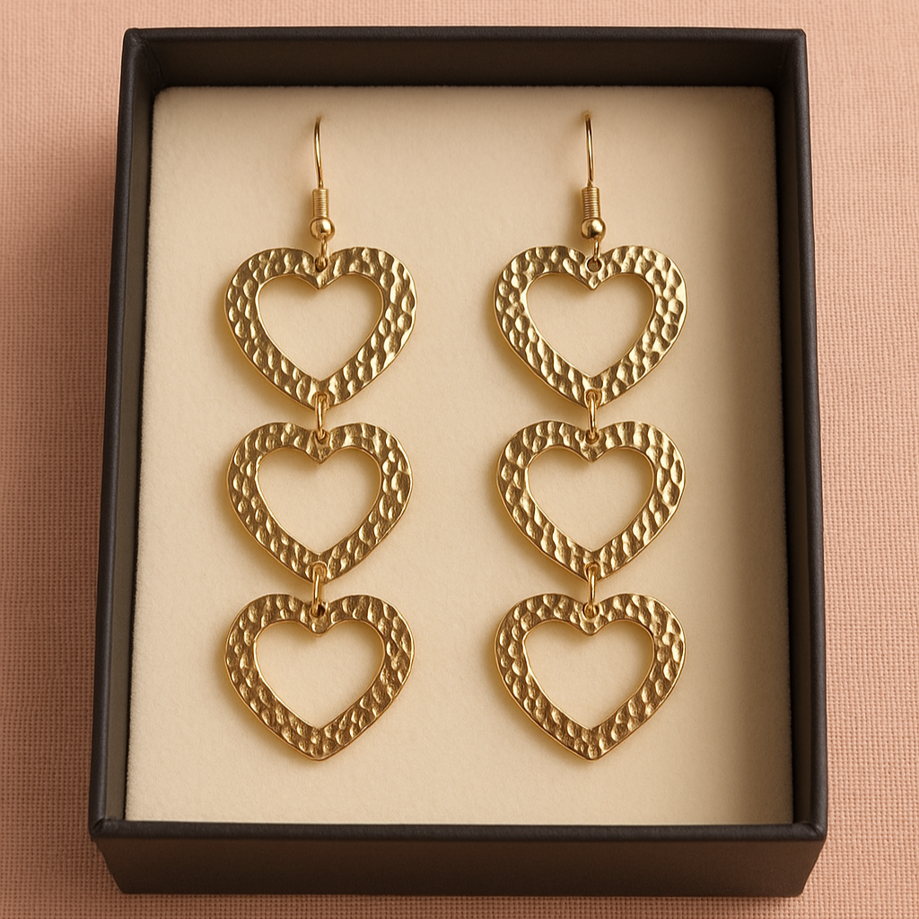 Pendientes Heartbeat Baño de Oro