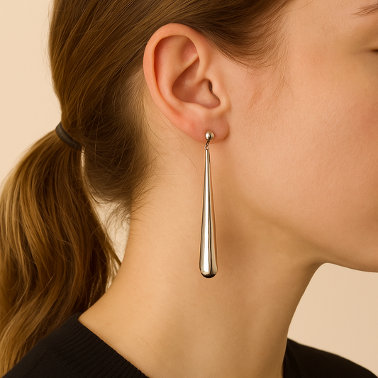 Pendientes Gota Plateados