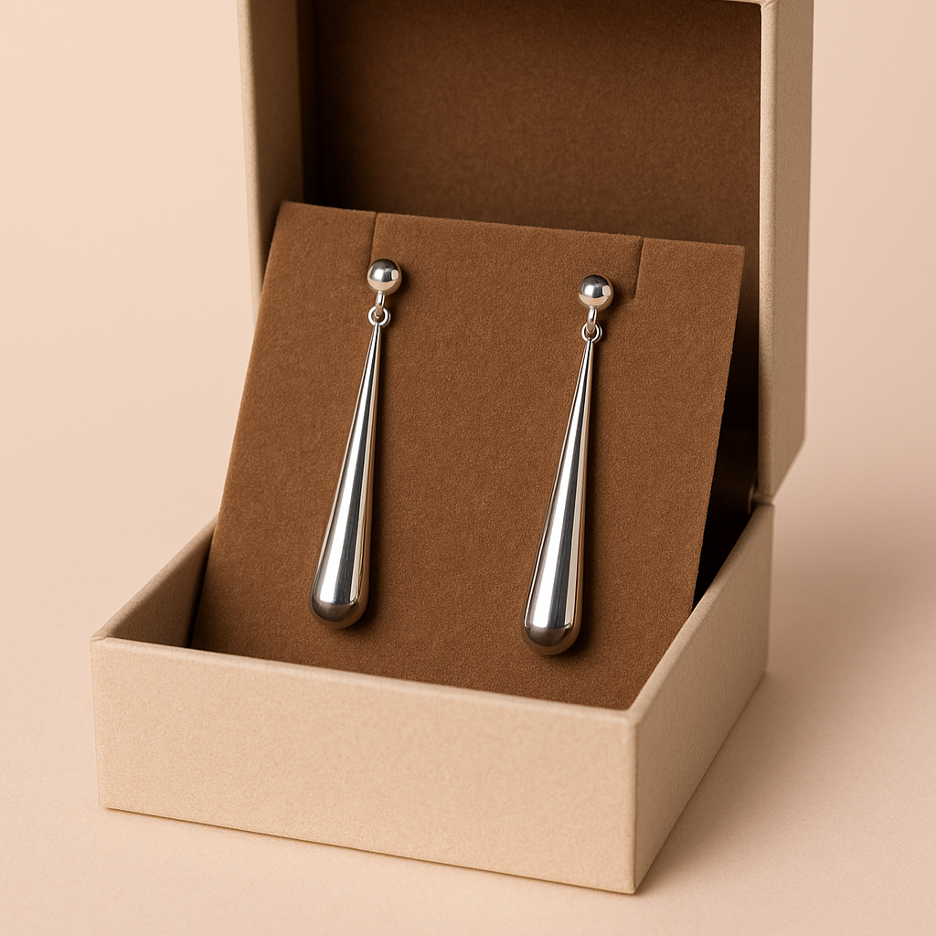 Pendientes Gota Plateados