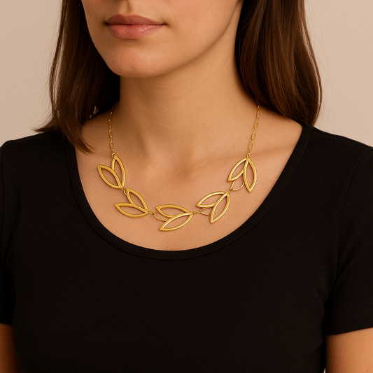 Collar Tulipán Baño de Oro