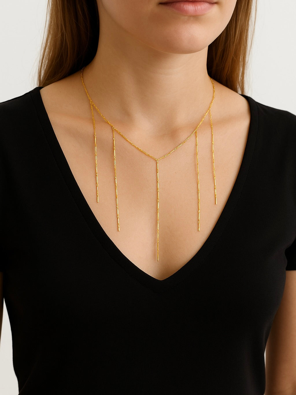 Collar Cortina Acero Inoxidable Dorado