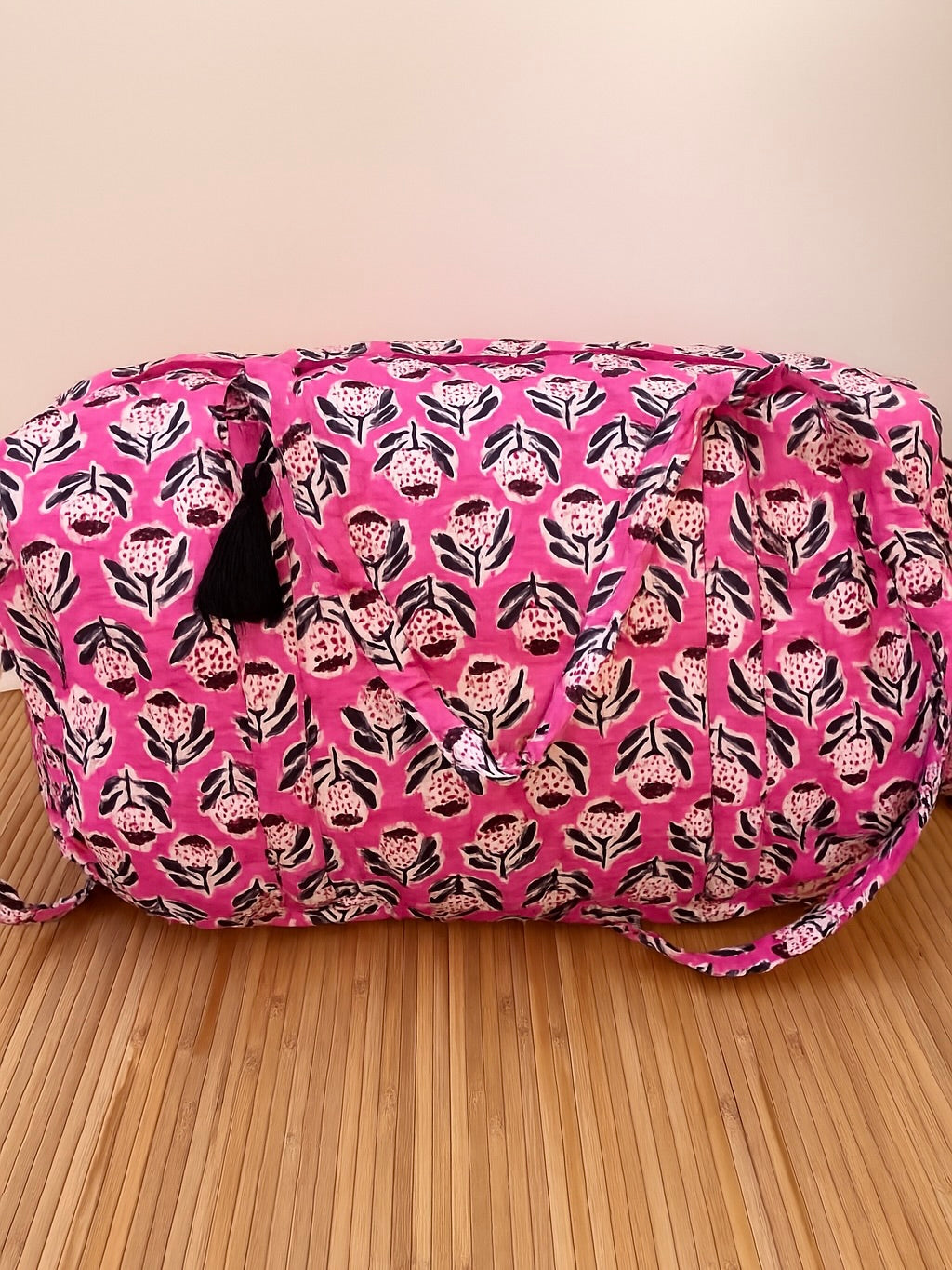 Bolso viaje de India de algodón hecho a mano | Bolso para usar como equipaje de mano o cabina