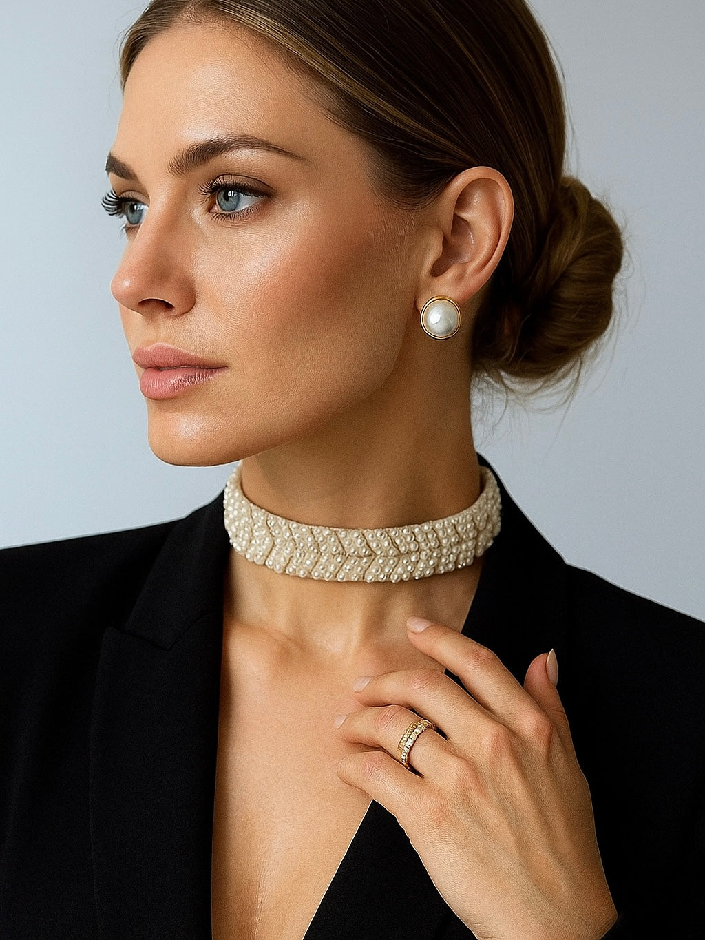 Choker espejos Dorado mujer