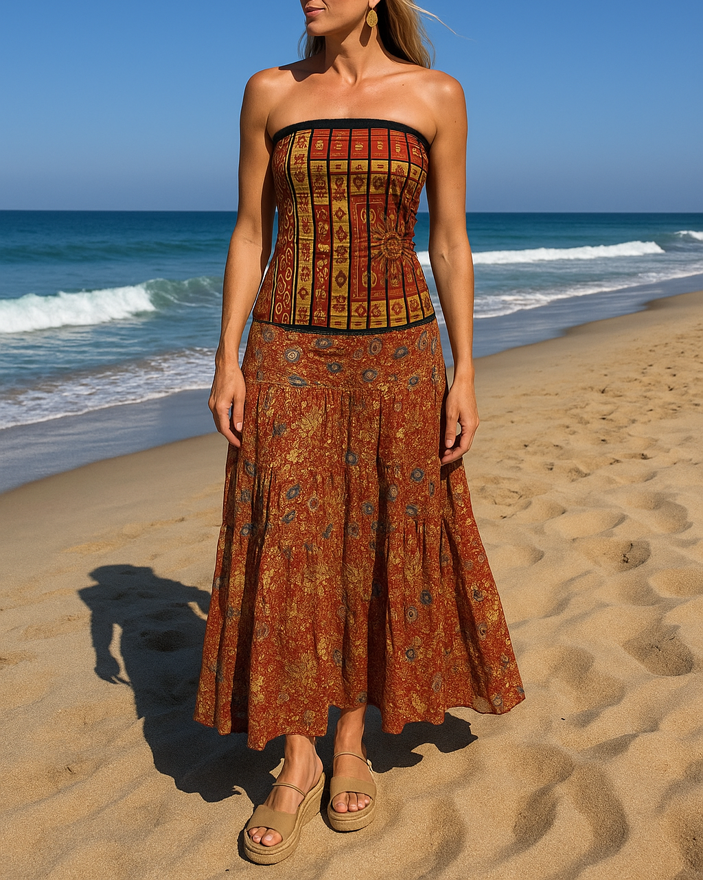 Vestidos indios palabra de honor | Talla única