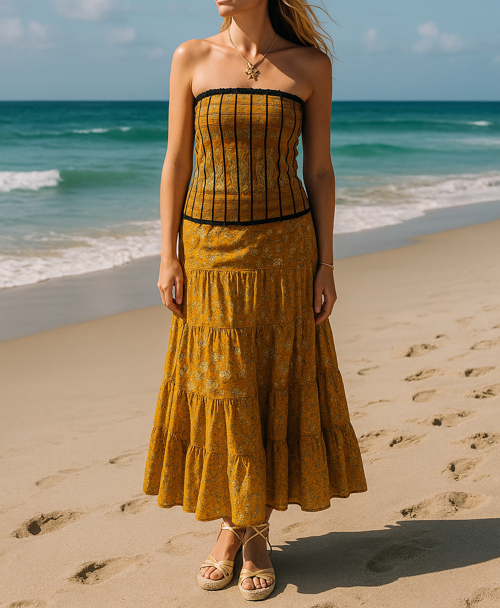 Vestidos indios palabra de honor | Talla única