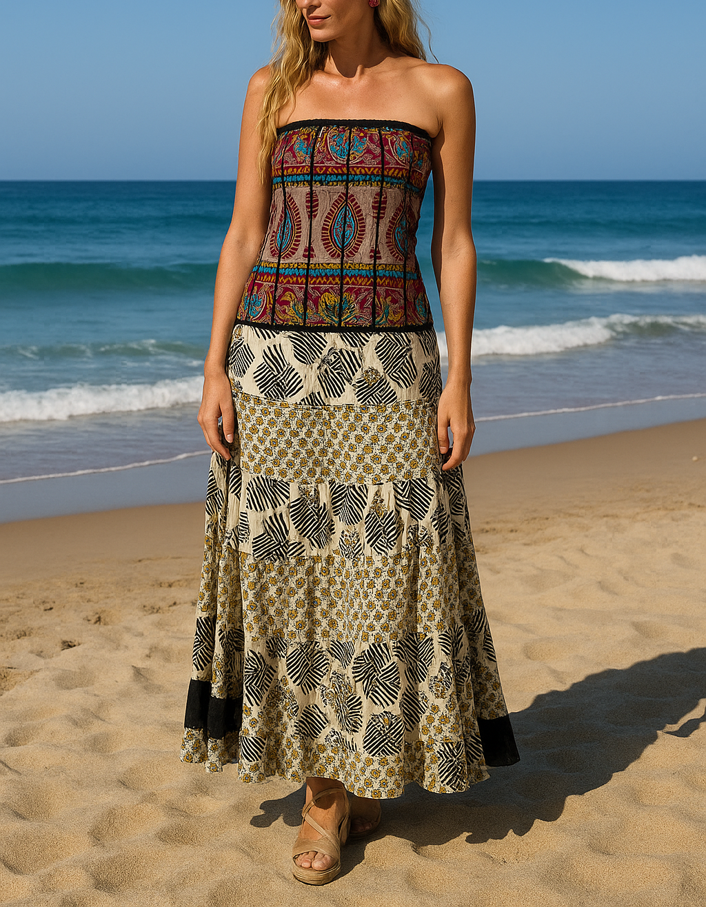 Vestidos indios palabra de honor | Talla única