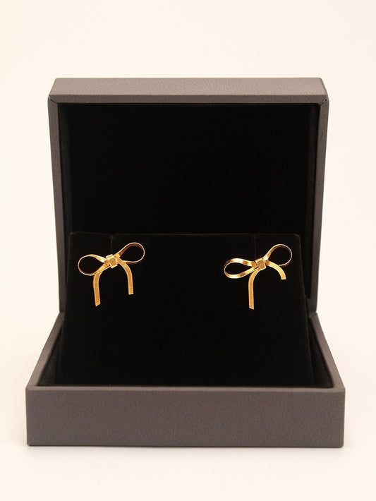 Pendientes de Lazo | Baño de Oro 14k