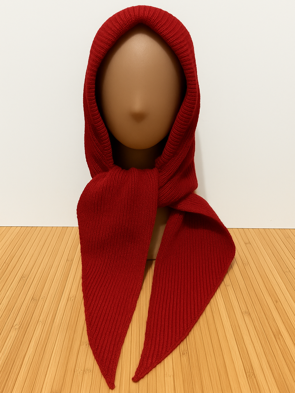 Balaclava de Punto con Lazo y Capucha – Bufanda Acabado en Pico y Efecto Lazo