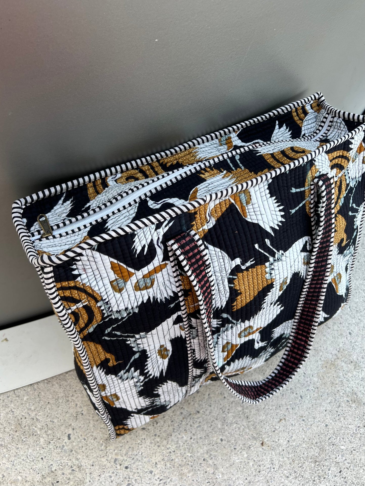 Bolsa viaje algodón Tote bag con cremallera