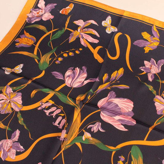 Pañuelo de cuello floral negro y naranja - MINNI MOON-Lepetitemarie-Singularu-PDPAOLA-Luamarta