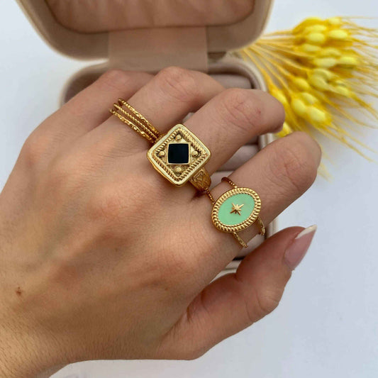 Anillo Amelia Baño de Oro - MINNI MOON-Lepetitemarie-Singularu-PDPAOLA-Luamarta