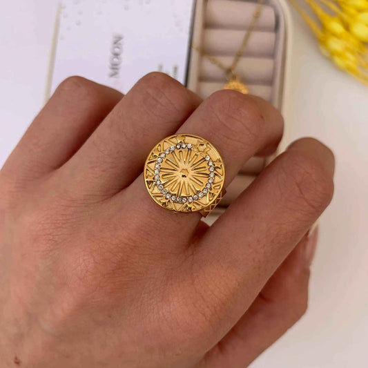 Anillo Stamp Baño de Oro - MINNI MOON-Lepetitemarie-Singularu-PDPAOLA-Luamarta