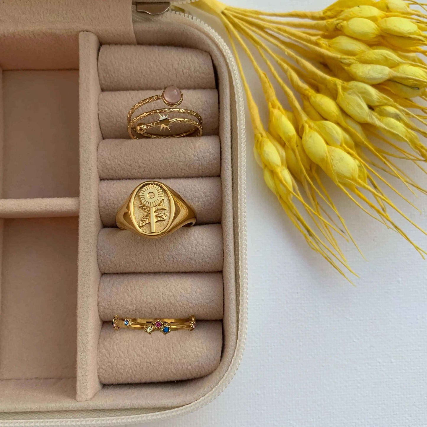 Anillo Girasol Baño de Oro - MINNI MOON-Lepetitemarie-Singularu-PDPAOLA-Luamarta