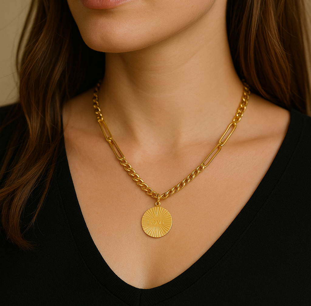 Collar Love Baño de Oro - MINNI MOON-Lepetitemarie-Singularu-PDPAOLA-Luamarta