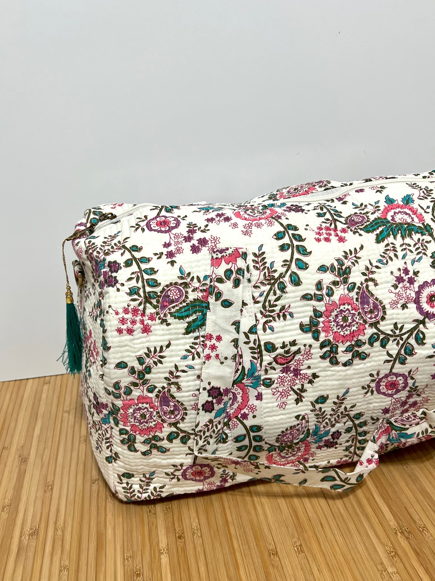 Bolso viaje de India de algodón hecho a mano | Bolso para usar como equipaje de mano o cabina