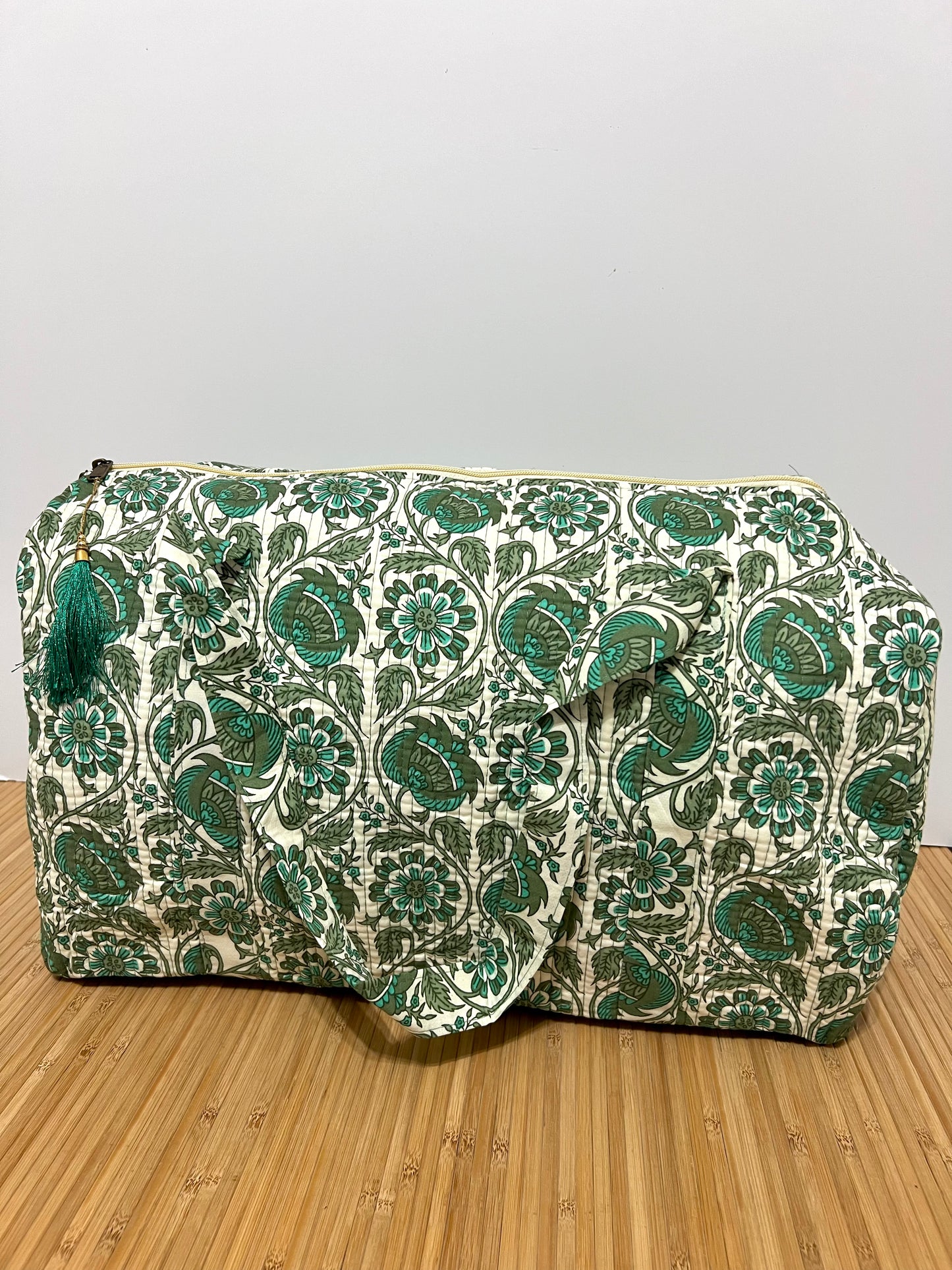 Bolso viaje de India de algodón hecho a mano | Bolso para usar como equipaje de mano o cabina