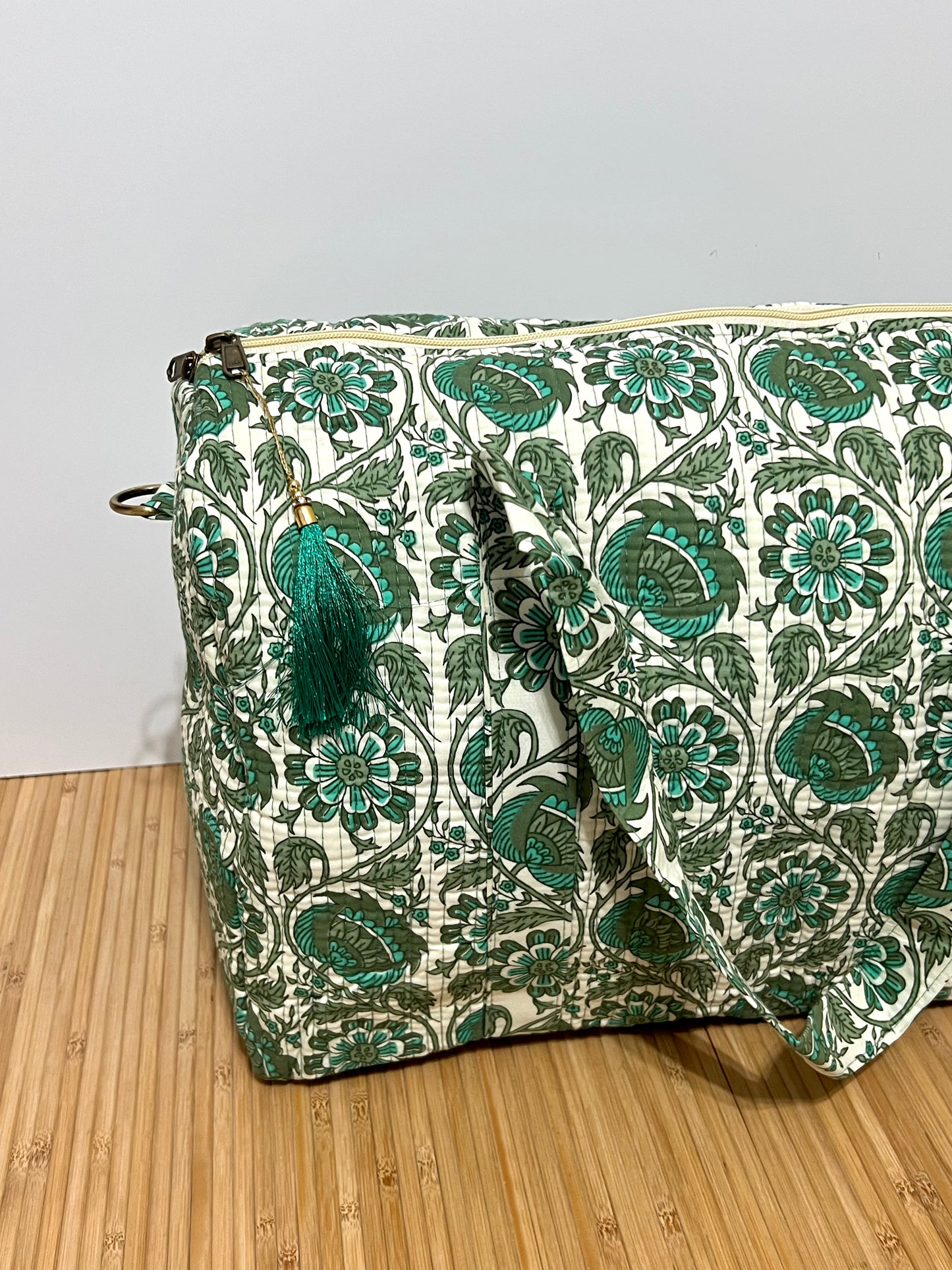 Bolso viaje de India de algodón hecho a mano | Bolso para usar como equipaje de mano o cabina
