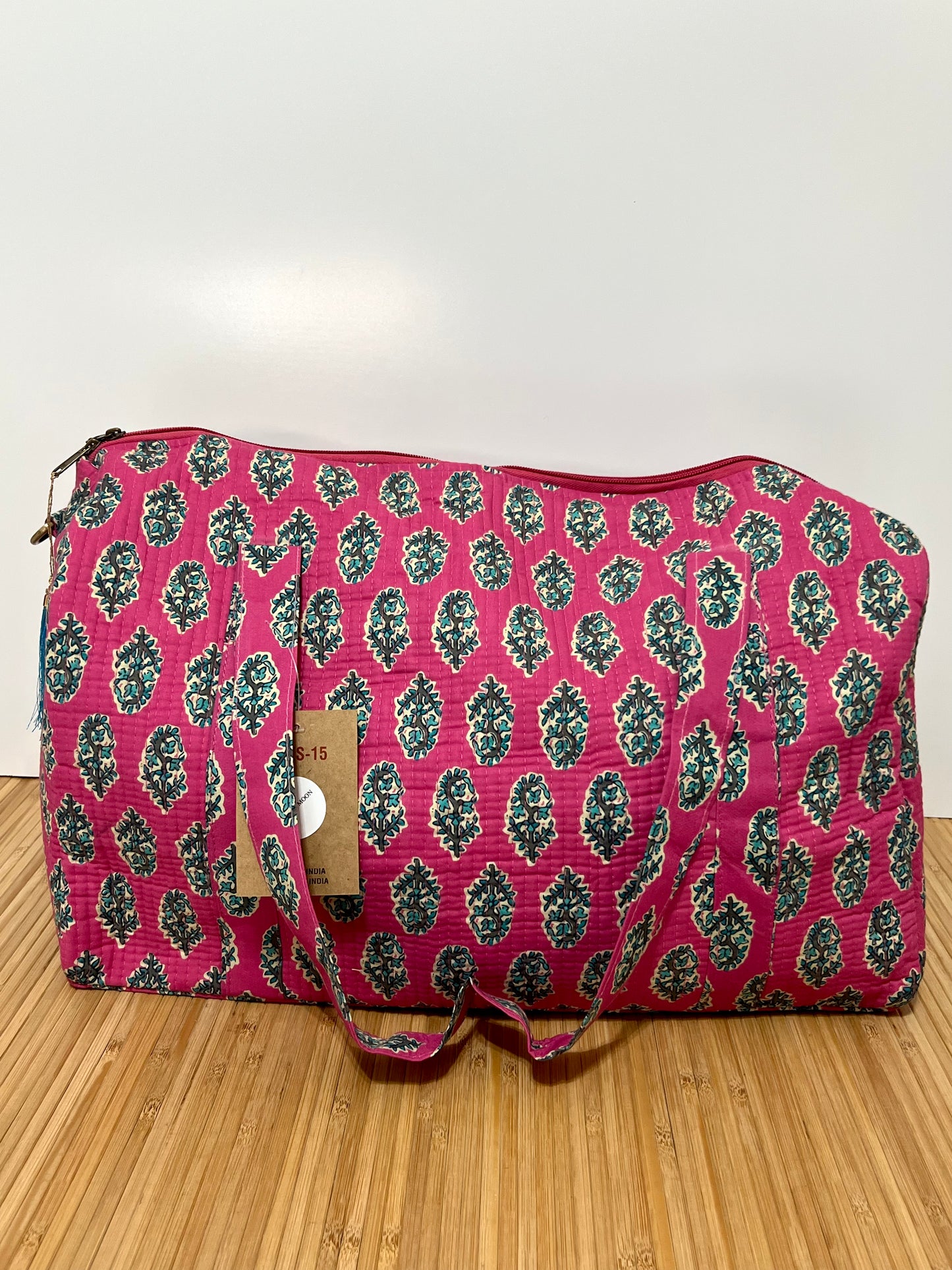 Bolso viaje de India de algodón hecho a mano | Bolso para usar como equipaje de mano o cabina