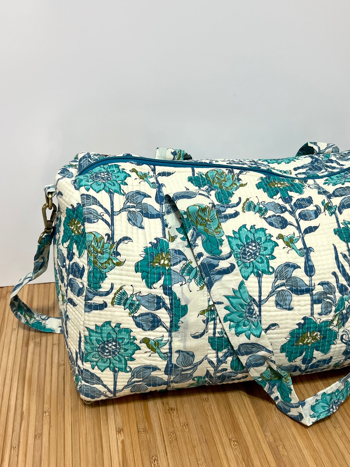 Bolso viaje de India de algodón hecho a mano | Bolso para usar como equipaje de mano o cabina