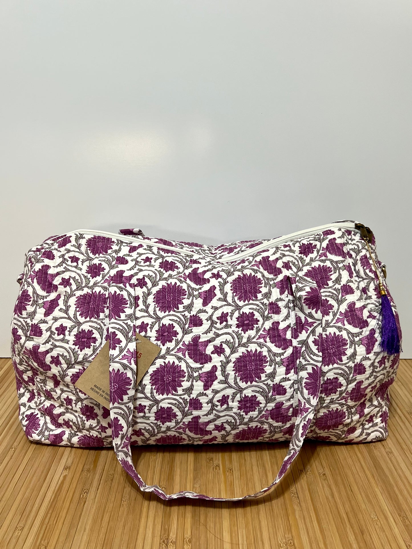 Bolso viaje de India de algodón hecho a mano | Bolso para usar como equipaje de mano o cabina