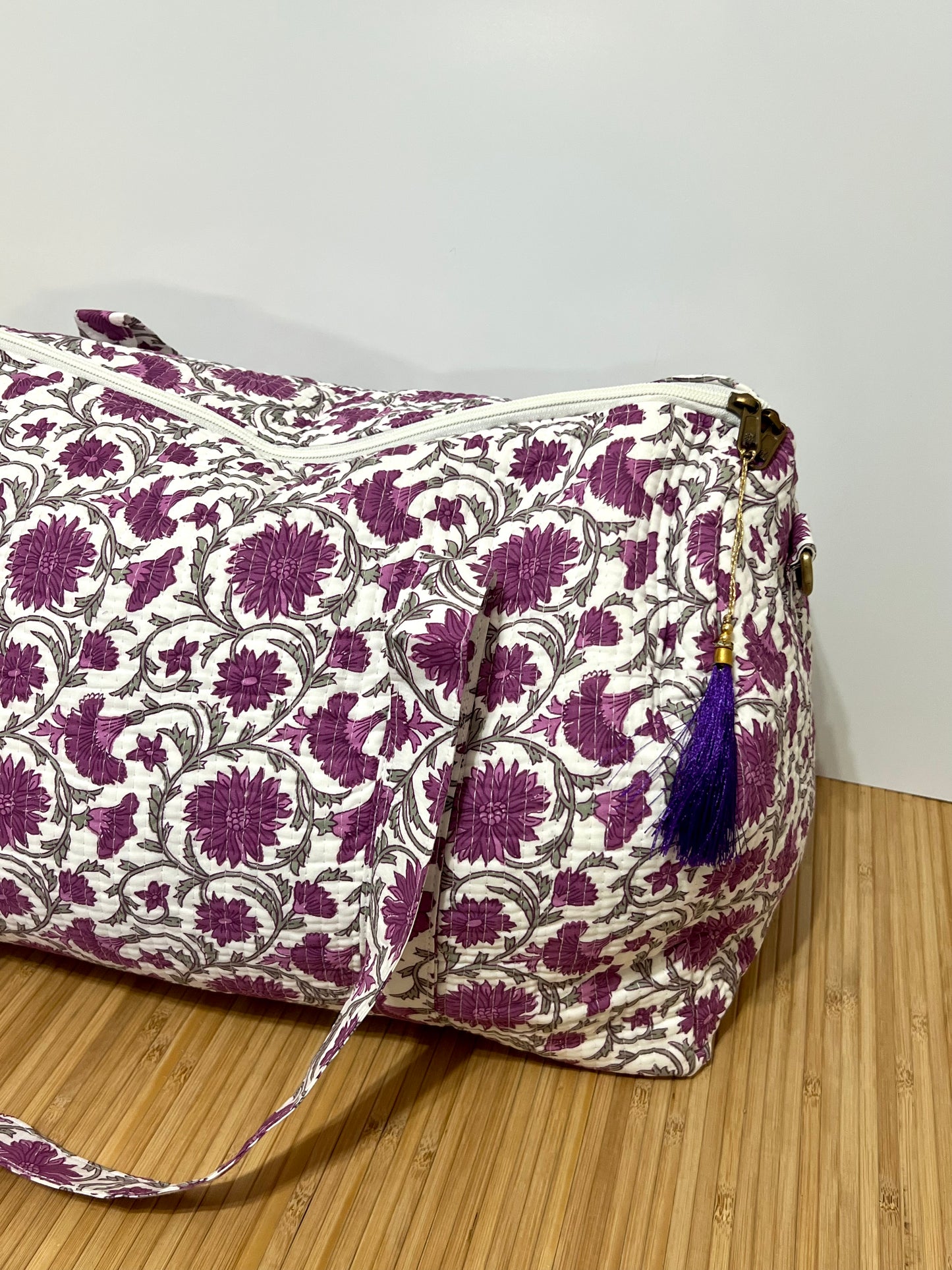 Bolso viaje de India de algodón hecho a mano | Bolso para usar como equipaje de mano o cabina