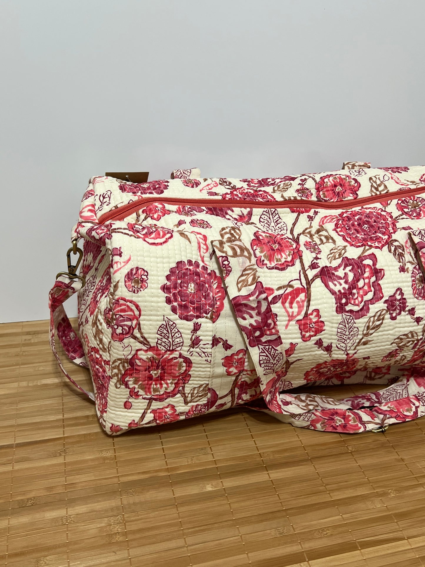 Bolso viaje de India de algodón hecho a mano | Bolso para usar como equipaje de mano o cabina
