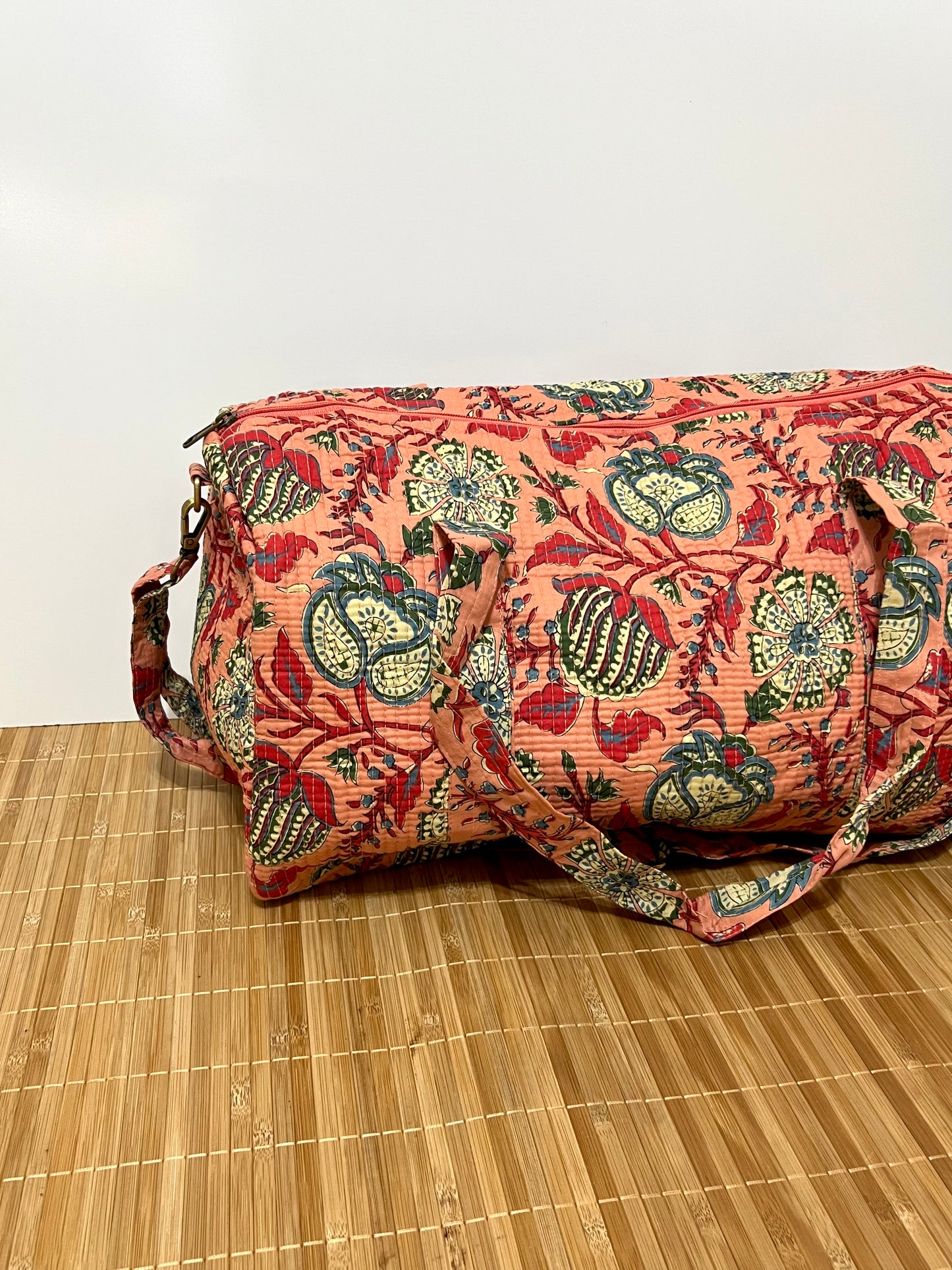 Bolso viaje de India de algodón hecho a mano | Bolso para usar como equipaje de mano o cabina