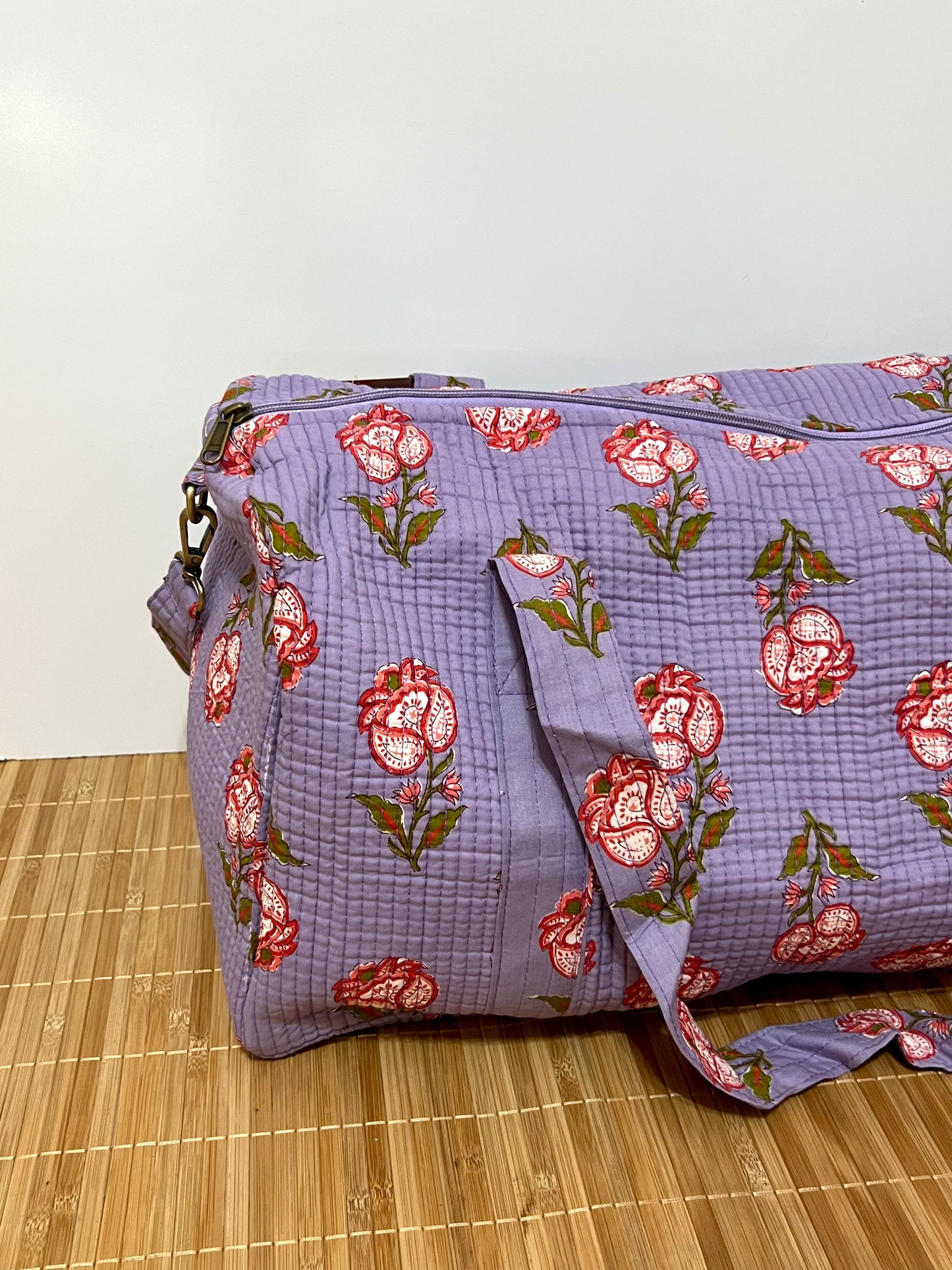 Bolso viaje de India de algodón hecho a mano | Bolso para usar como equipaje de mano o cabina