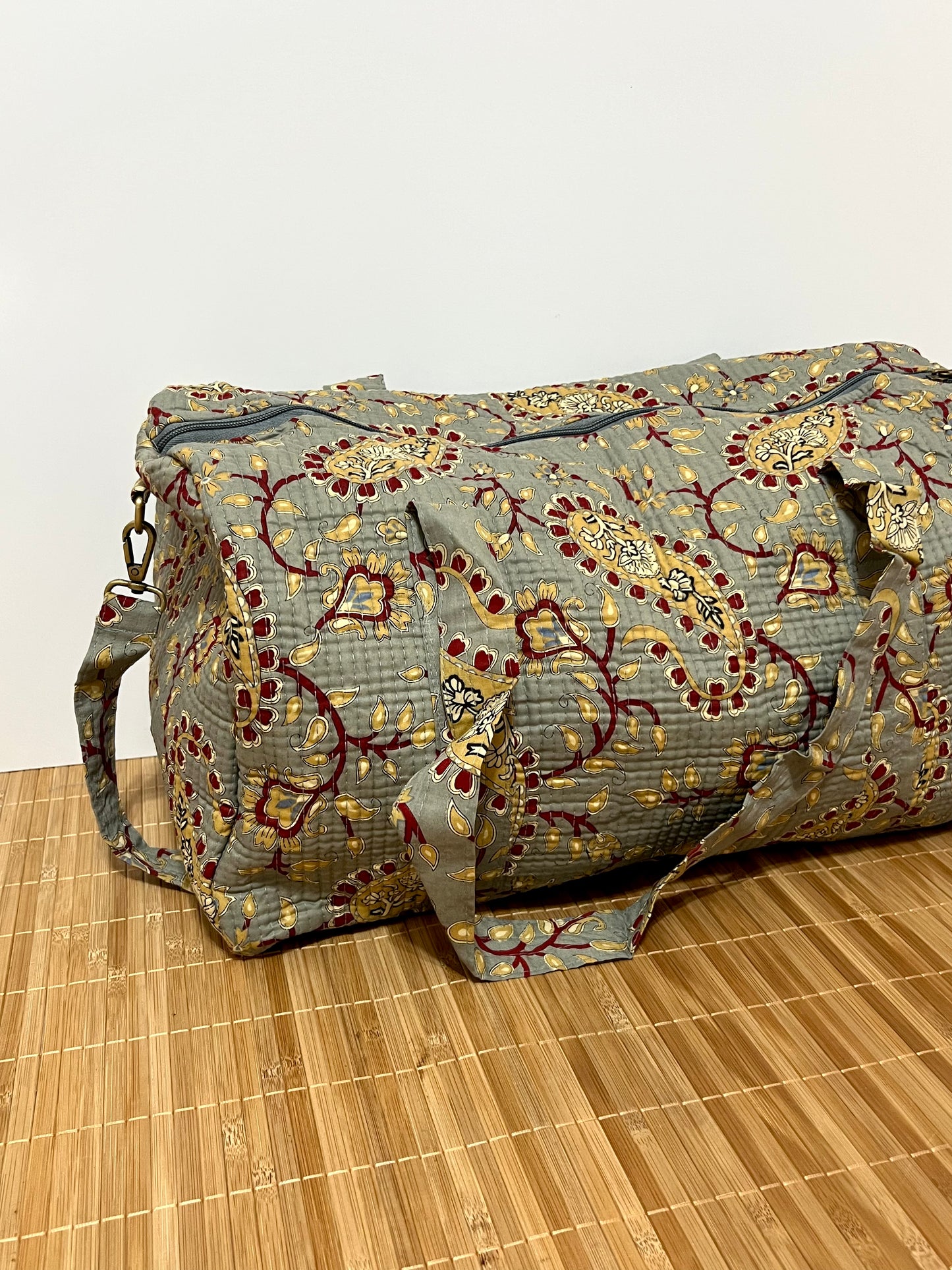 Bolso viaje de India de algodón hecho a mano | Bolso para usar como equipaje de mano o cabina