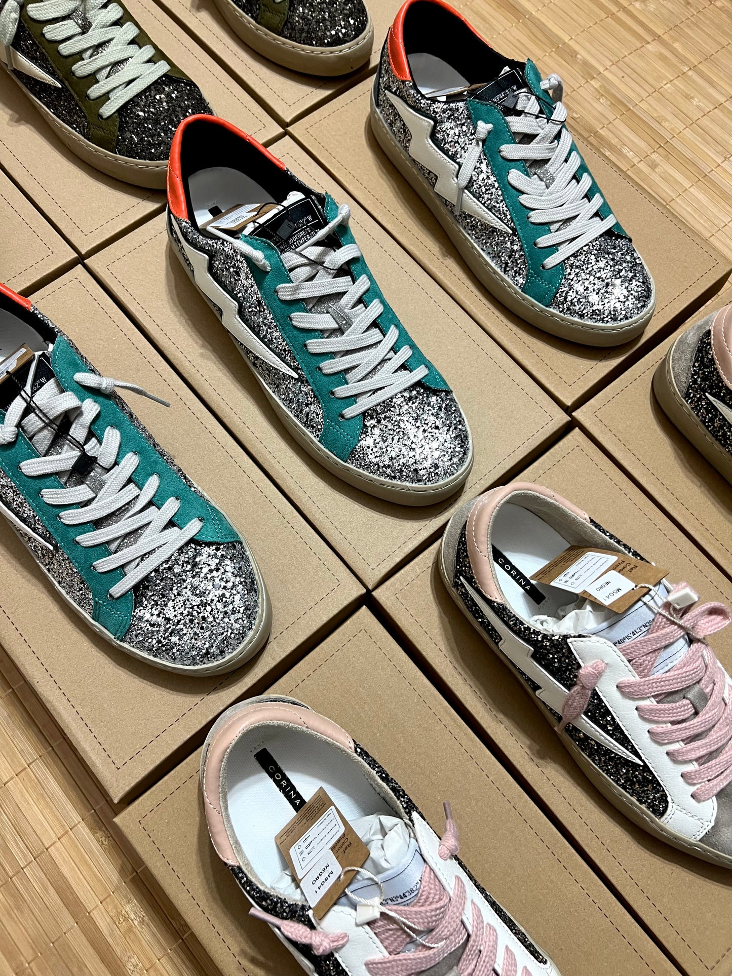 Zapatillas rayo con purpurina mujer – Tallas 35 a 41 | Tallan grandes, pedir una talla menos