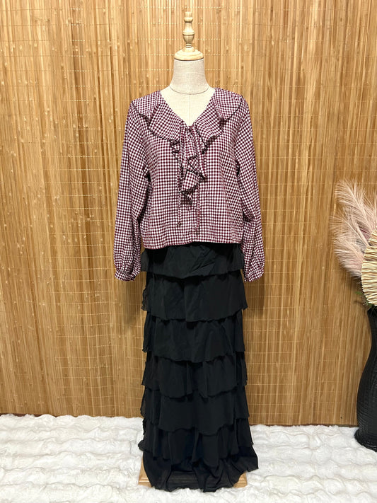 Camisa cuadros vichy con volantes mujer | Disponible en 4 colores | Tallas XS, S, M, L