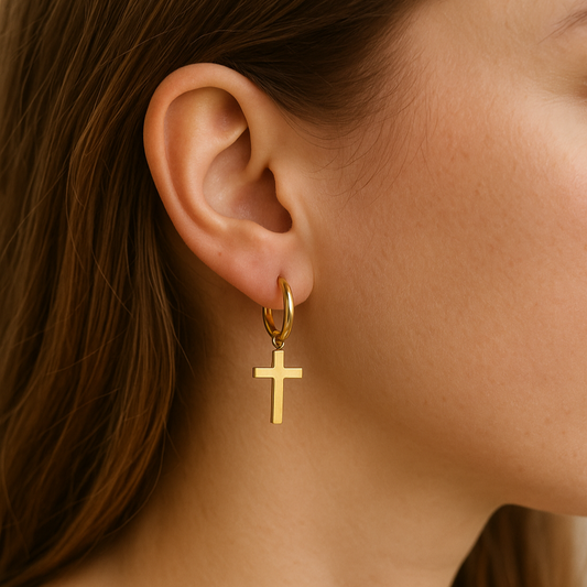 Pendientes Cross Baño de Oro - MINNI MOON-Lepetitemarie-Singularu-PDPAOLA-Luamarta