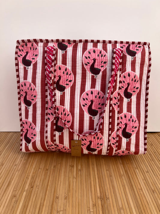 Bolsa viaje algodón Tote bag con cremallera