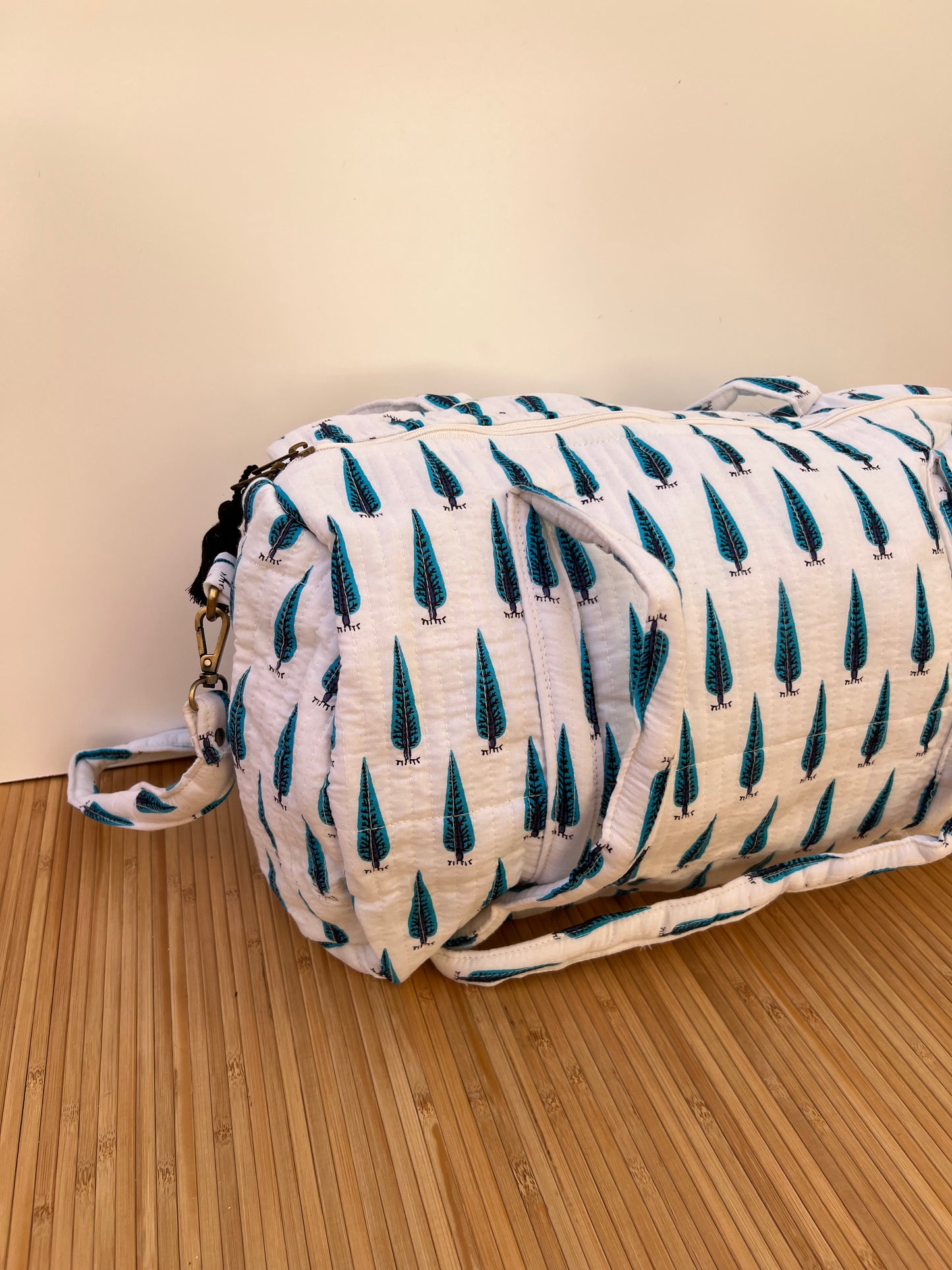 Bolso viaje de India de algodón hecho a mano | Bolso para usar como equipaje de mano o cabina