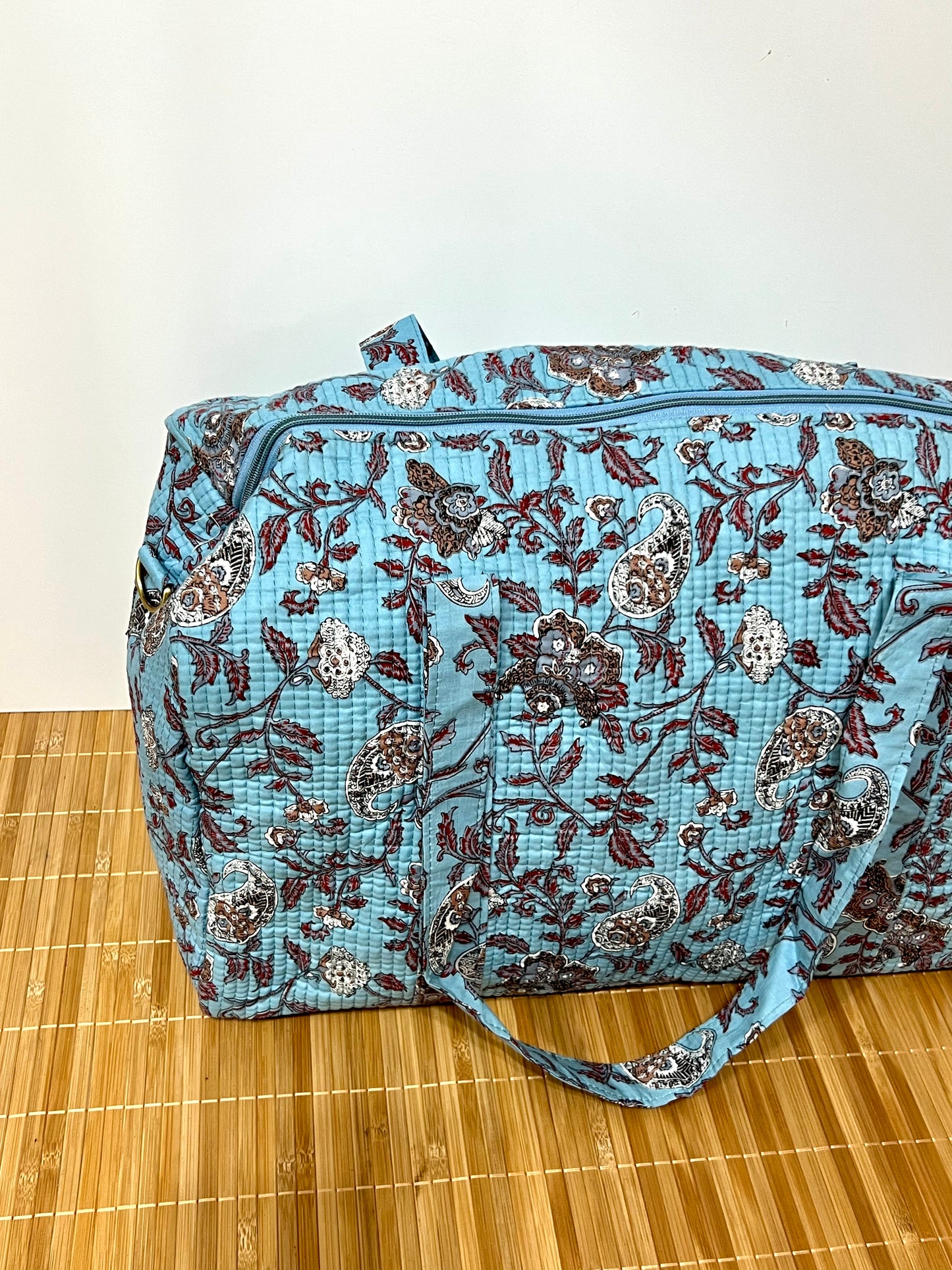 Bolso viaje de India de algodón hecho a mano | Bolso para usar como equipaje de mano o cabina