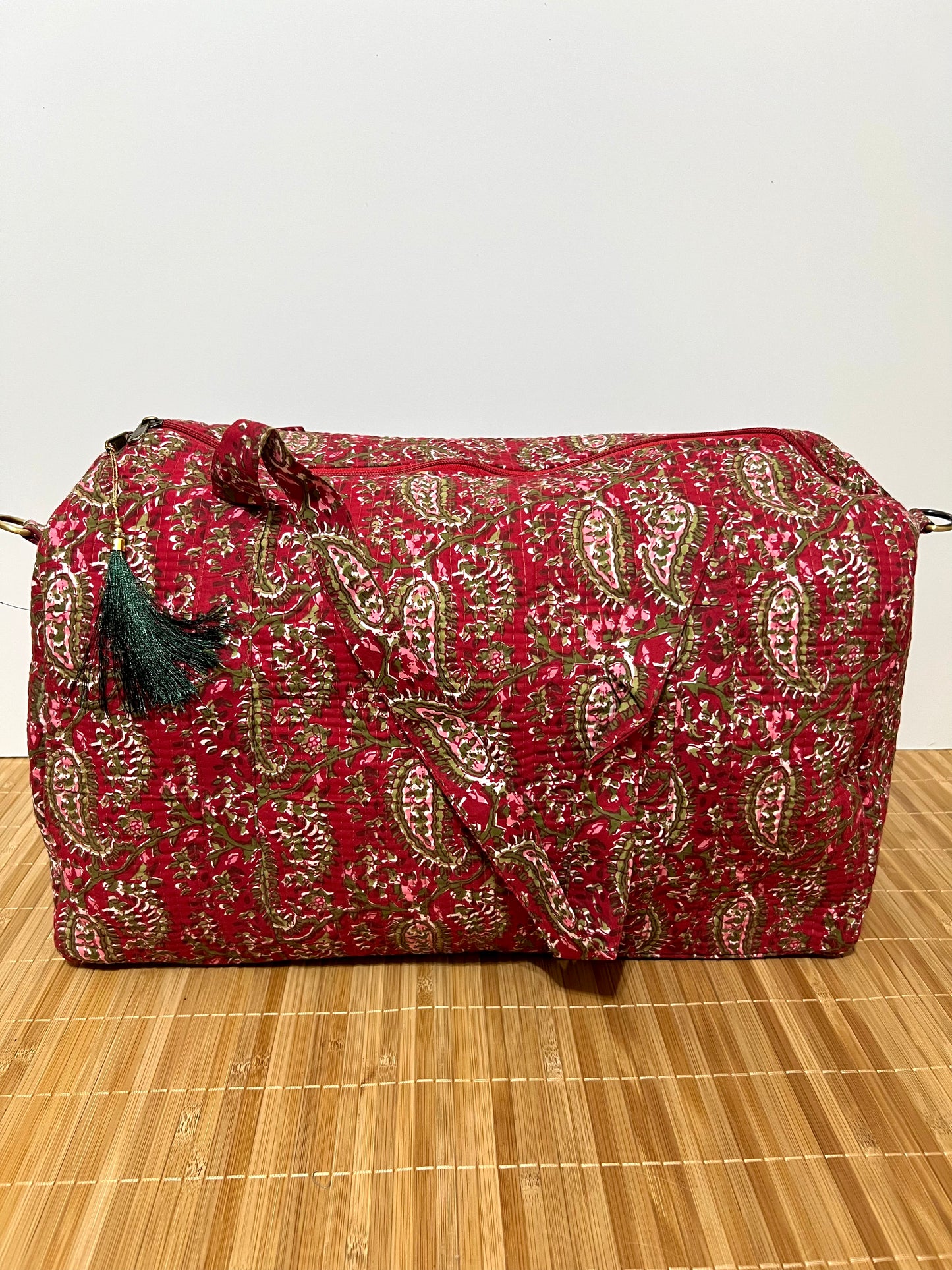 Bolso viaje de India de algodón hecho a mano | Bolso para usar como equipaje de mano o cabina