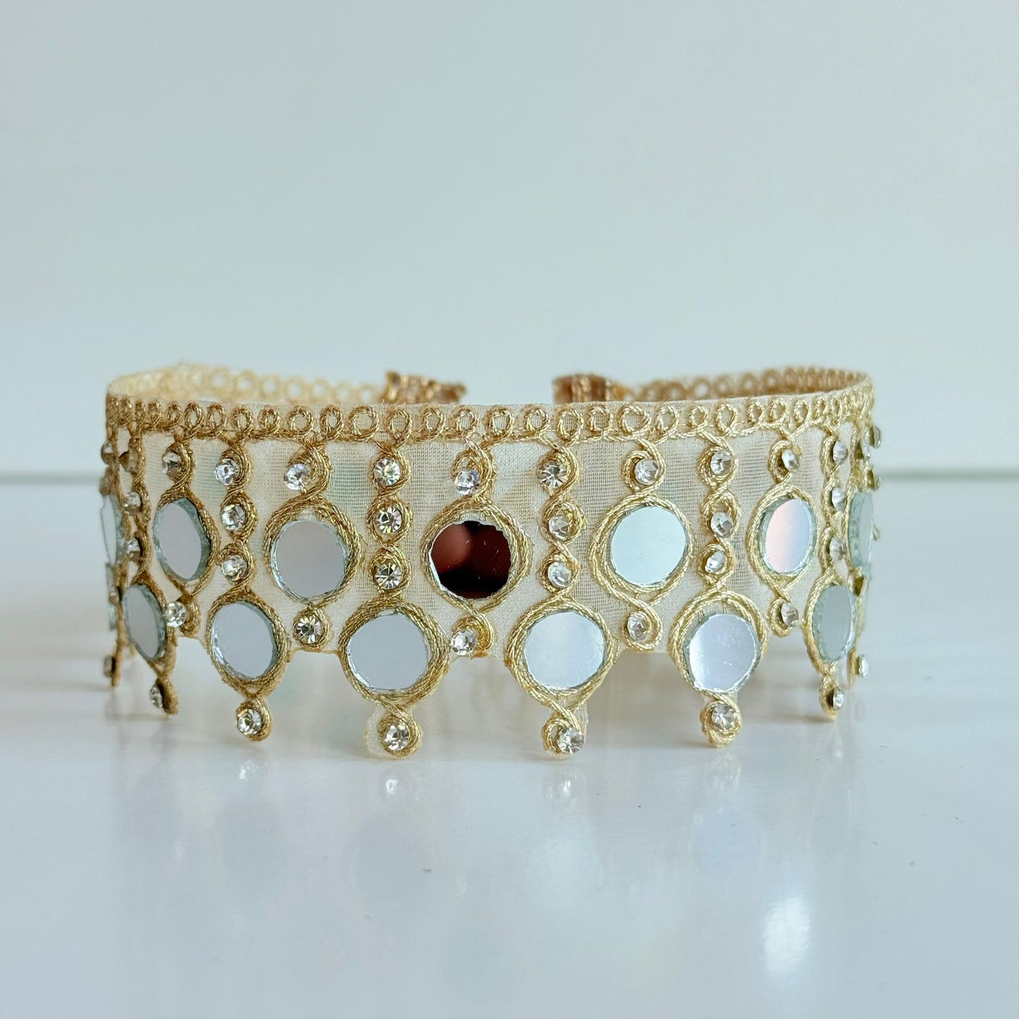Choker espejos Dorado mujer