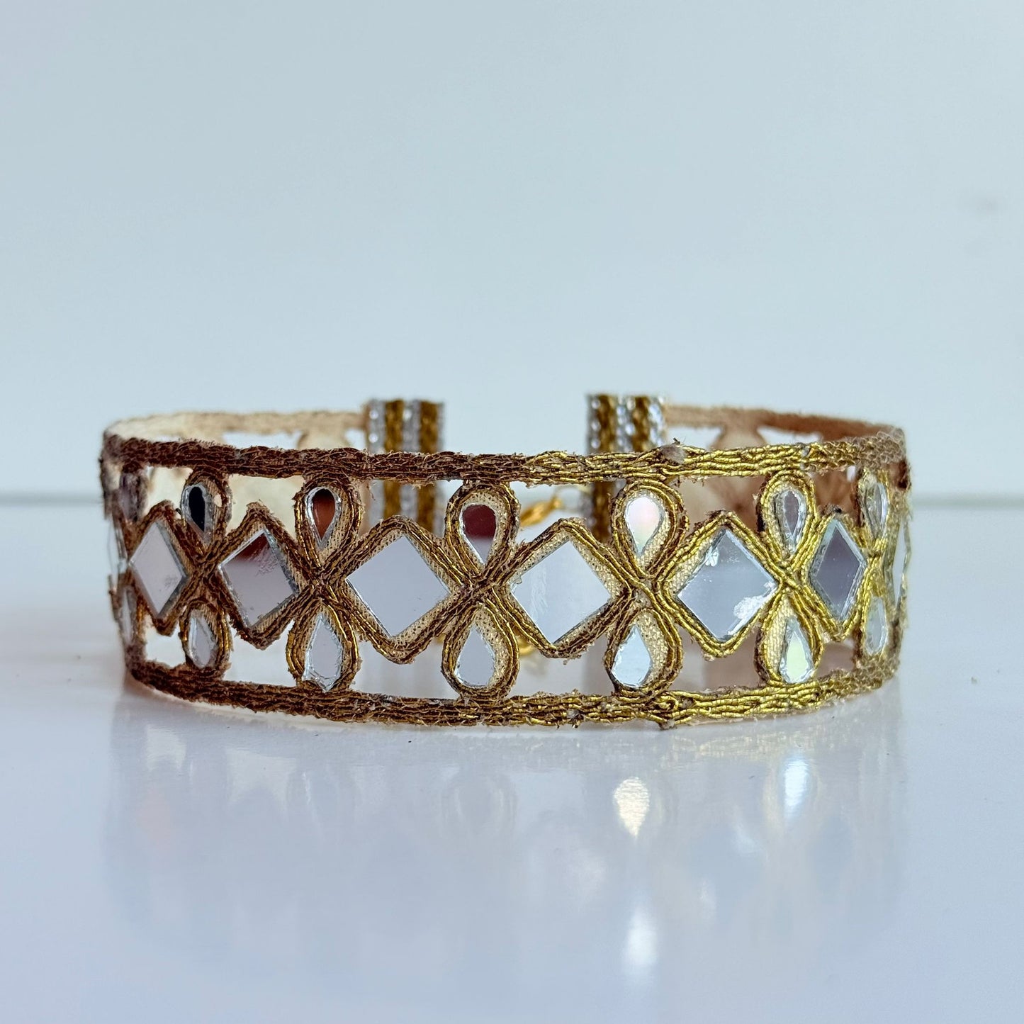 Choker espejos Dorado mujer