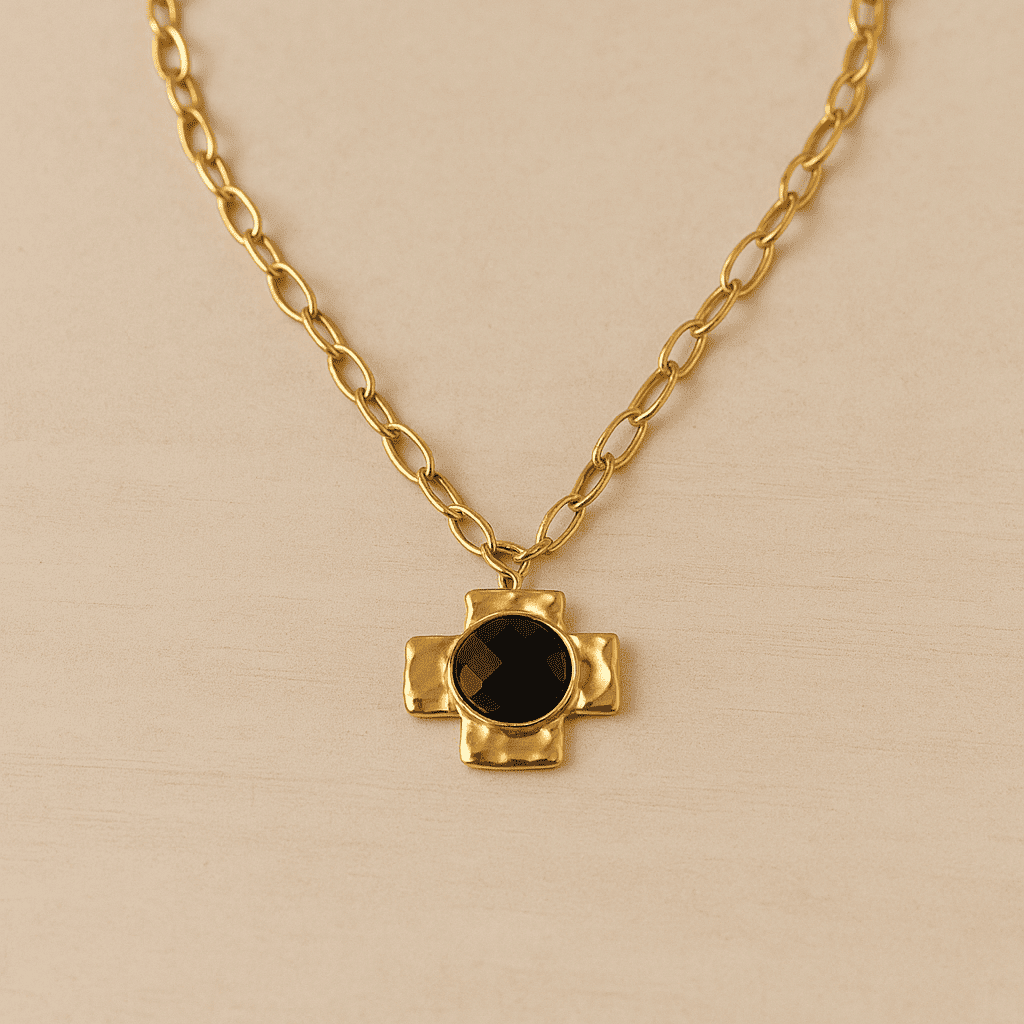 Collar Midnight Cruz Baño de Oro - MINNI MOON-Lepetitemarie-Singularu-PDPAOLA-Luamarta
