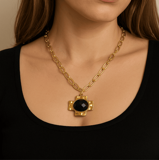 Collar Midnight Cruz Baño de Oro - MINNI MOON-Lepetitemarie-Singularu-PDPAOLA-Luamarta