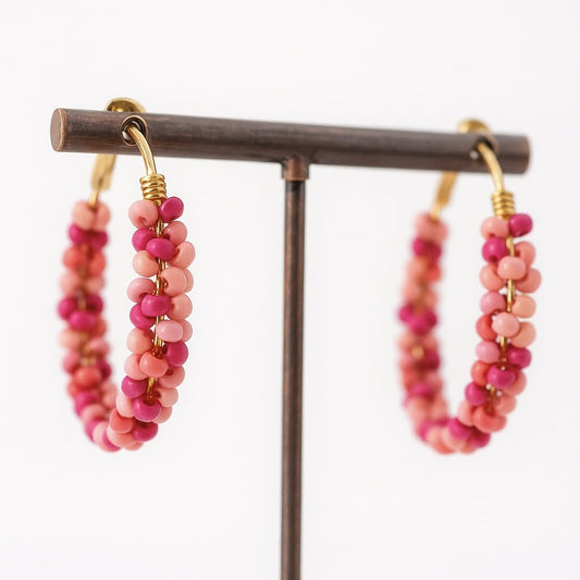 Aros Coral Baño de Oro - MINNI MOON-Lepetitemarie-Singularu-PDPAOLA-Luamarta