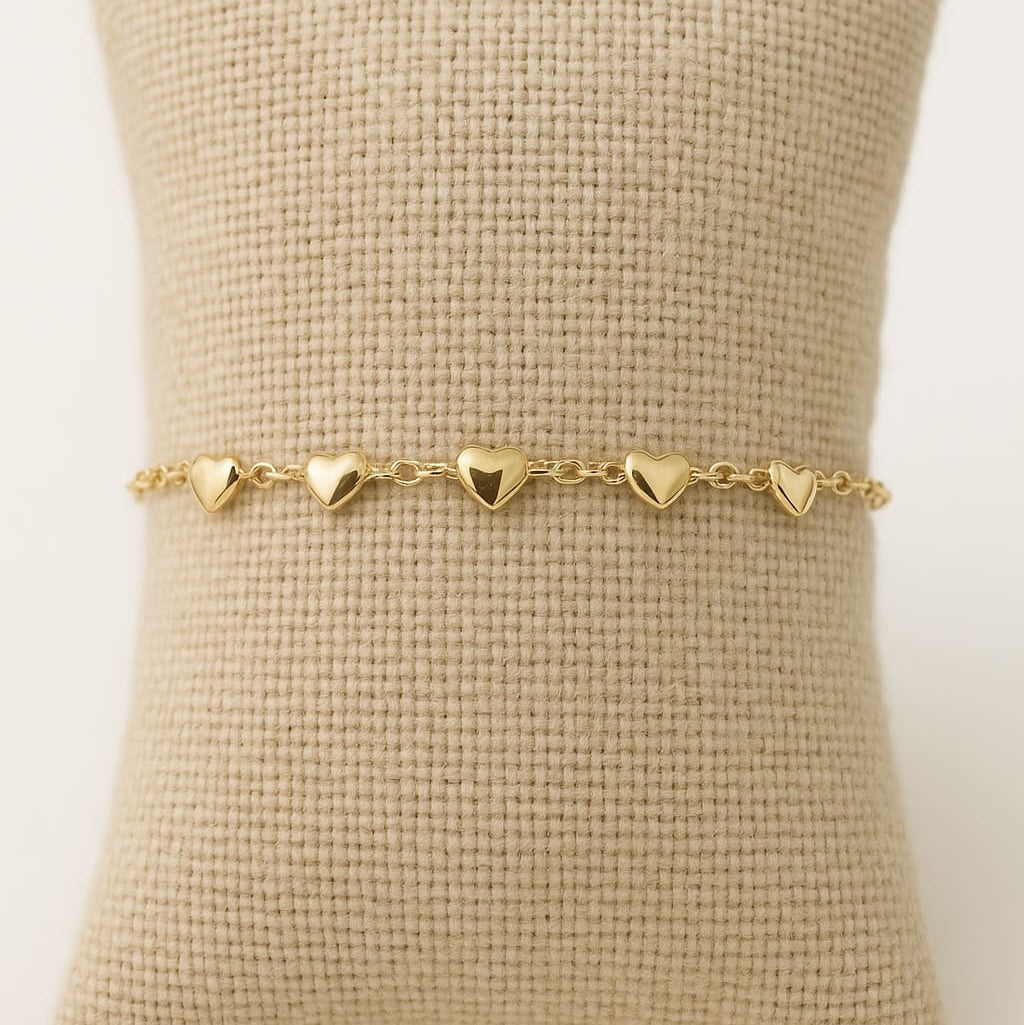 Pulsera Corazones Baño de Oro - MINNI MOON-Lepetitemarie-Singularu-PDPAOLA-Luamarta