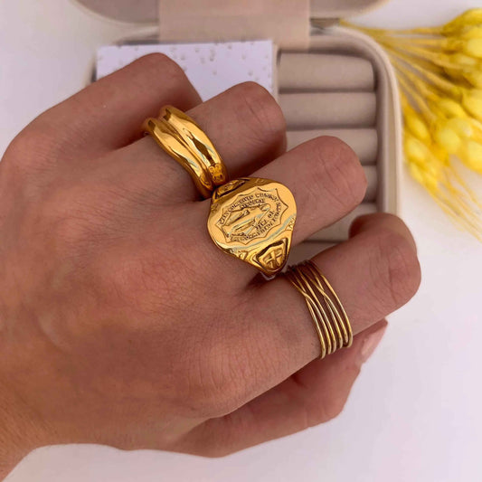 Anillo Virgen Baño de Oro - MINNI MOON-Lepetitemarie-Singularu-PDPAOLA-Luamarta