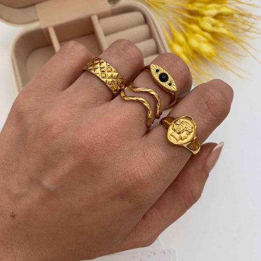 Anillo Women Baño de Oro - MINNI MOON-Lepetitemarie-Singularu-PDPAOLA-Luamarta