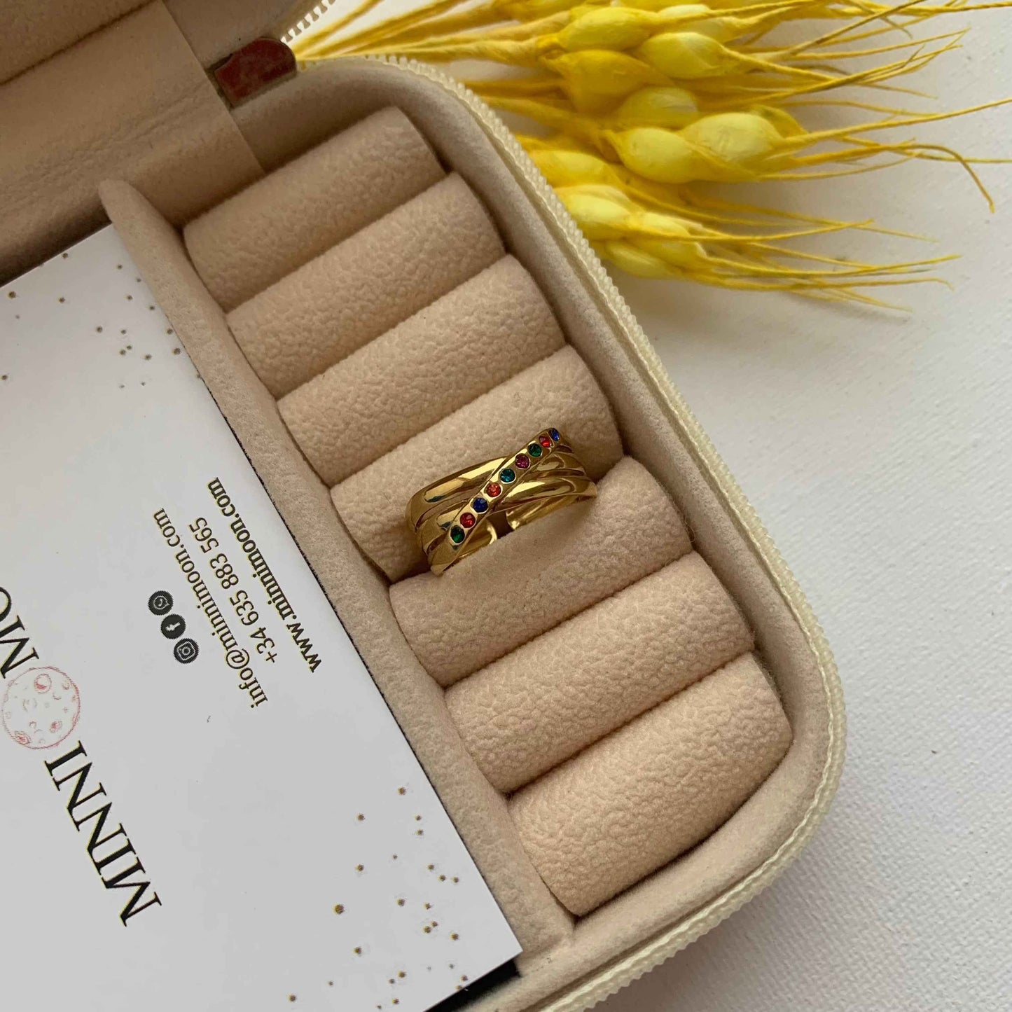 Anillo Rainbow Baño de Oro - MINNI MOON-Lepetitemarie-Singularu-PDPAOLA-Luamarta