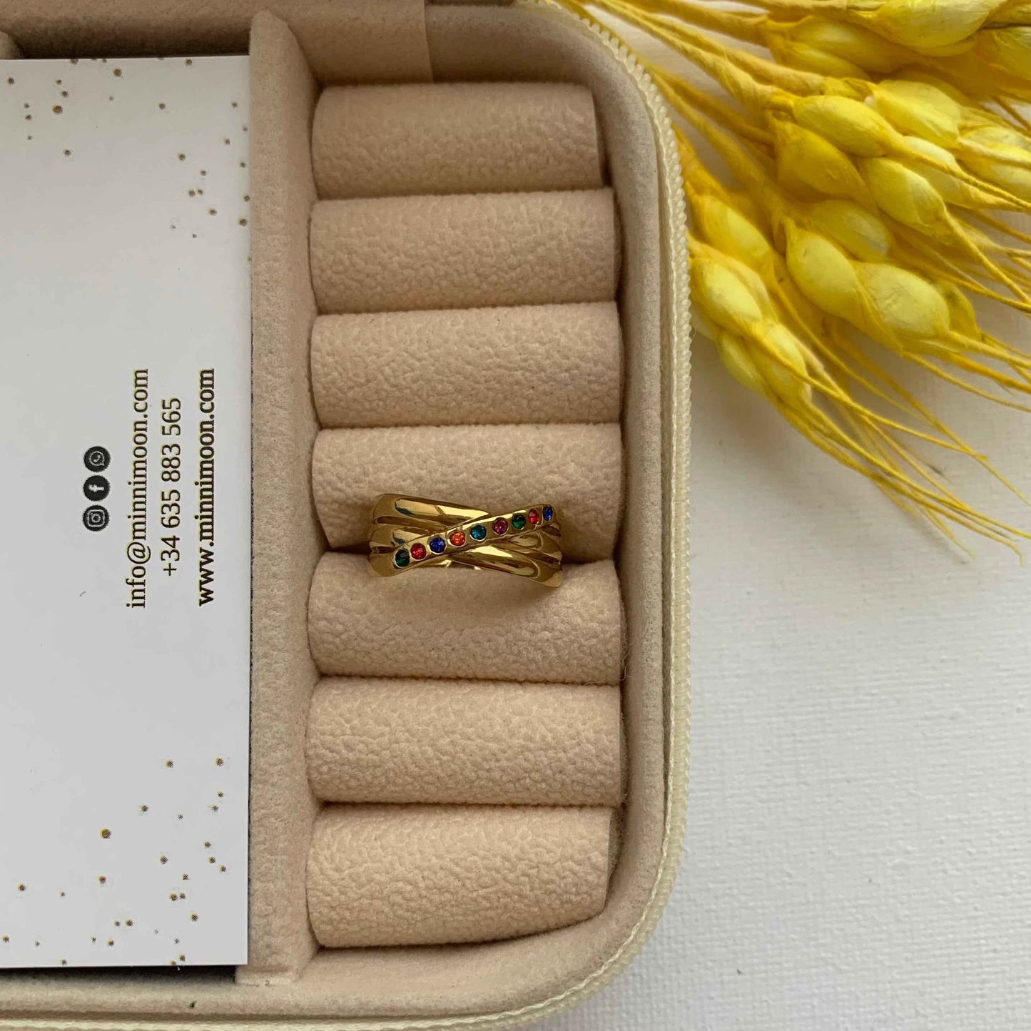 Anillo Rainbow Baño de Oro - MINNI MOON-Lepetitemarie-Singularu-PDPAOLA-Luamarta