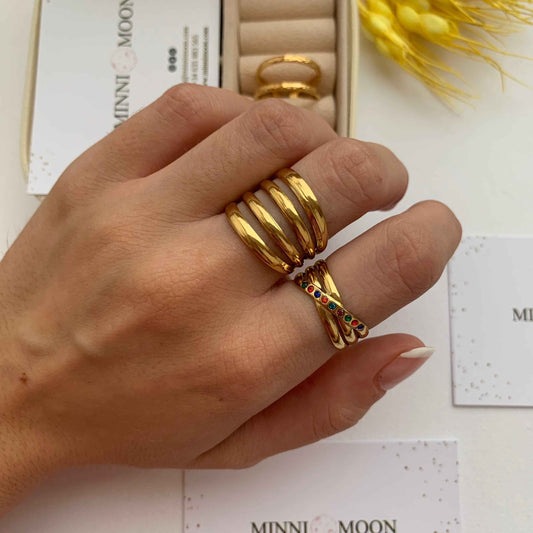 Anillo Rainbow Baño de Oro - MINNI MOON-Lepetitemarie-Singularu-PDPAOLA-Luamarta