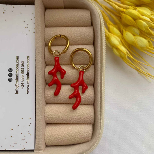 Pendientes Mini Algas Baño de Oro - MINNI MOON-Lepetitemarie-Singularu-PDPAOLA-Luamarta