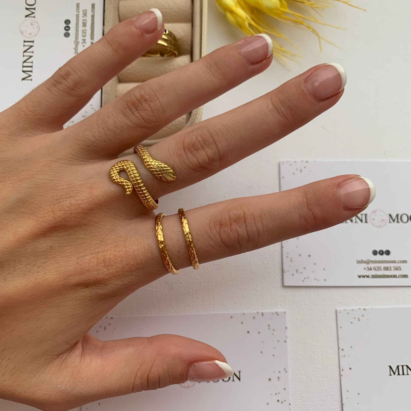 Anillo Serpiente Baño de Oro - MINNI MOON-Lepetitemarie-Singularu-PDPAOLA-Luamarta
